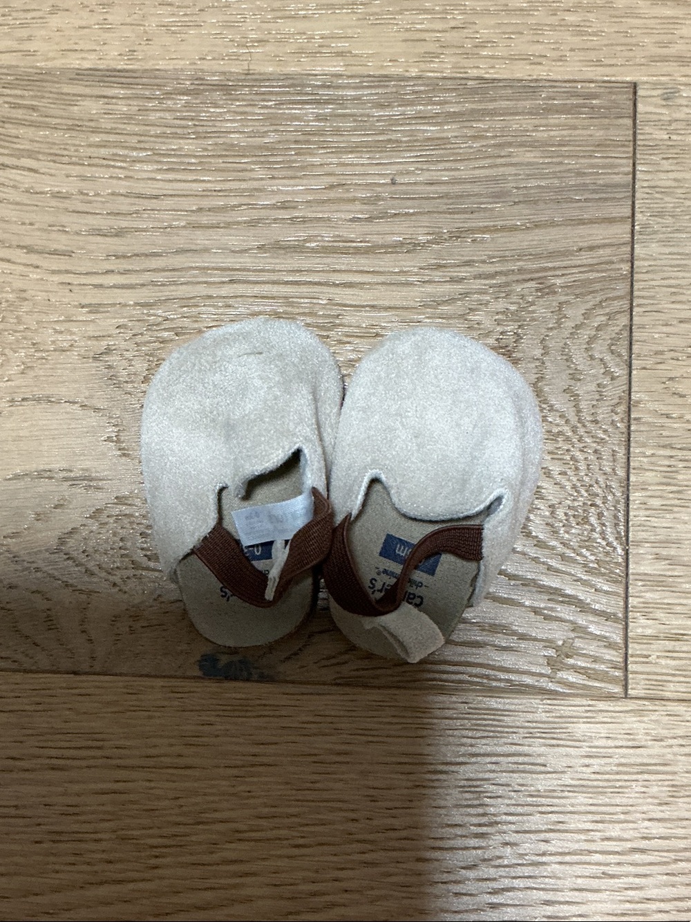 Carter's Cream Soft Baby Walker Shoes with Brown Strap